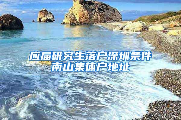 应届研究生落户深圳条件南山集体户地址