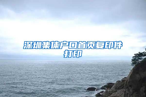 深圳集体户口首页复印件打印