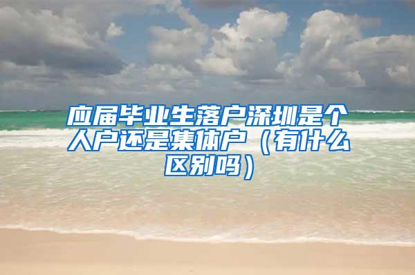 应届毕业生落户深圳是个人户还是集体户（有什么区别吗）