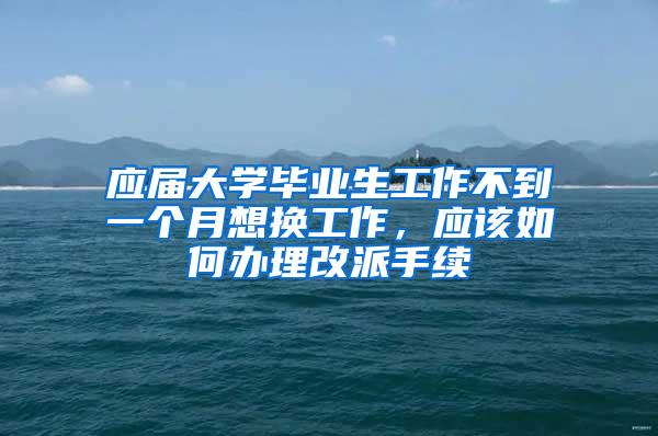 应届大学毕业生工作不到一个月想换工作，应该如何办理改派手续