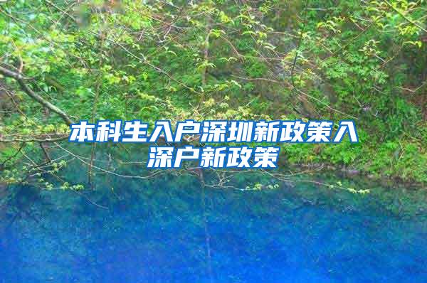 本科生入户深圳新政策入深户新政策