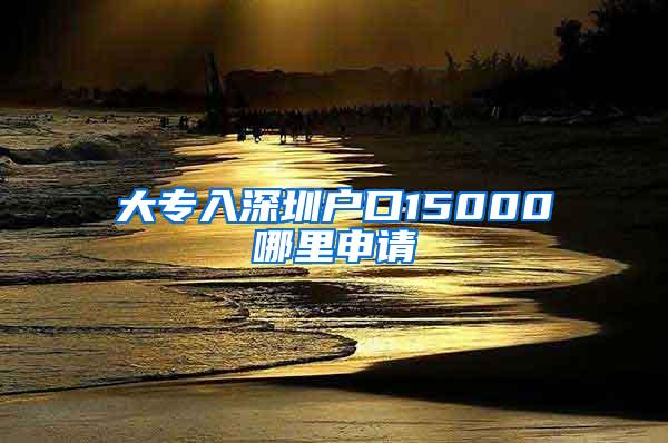 大专入深圳户口15000哪里申请