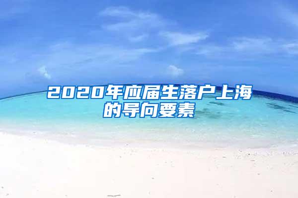 2020年应届生落户上海的导向要素