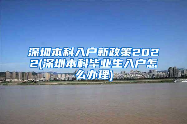 深圳本科入户新政策2022(深圳本科毕业生入户怎么办理)