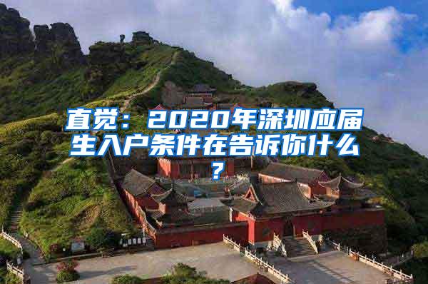 直觉：2020年深圳应届生入户条件在告诉你什么？