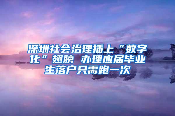 深圳社会治理插上“数字化”翅膀 办理应届毕业生落户只需跑一次