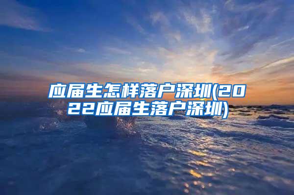 应届生怎样落户深圳(2022应届生落户深圳)