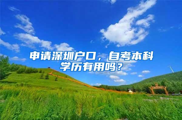 申请深圳户口，自考本科学历有用吗？