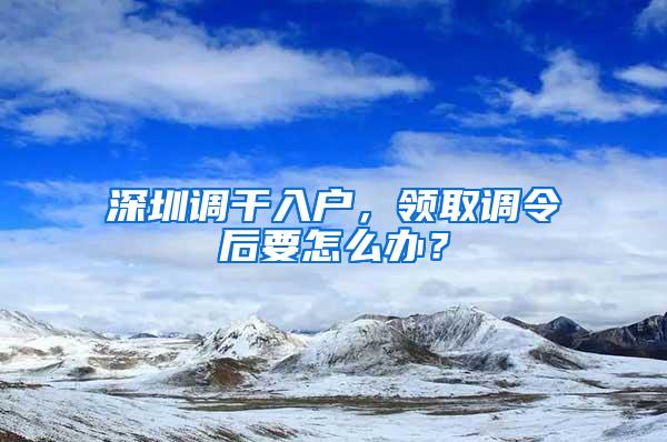 深圳调干入户，领取调令后要怎么办？