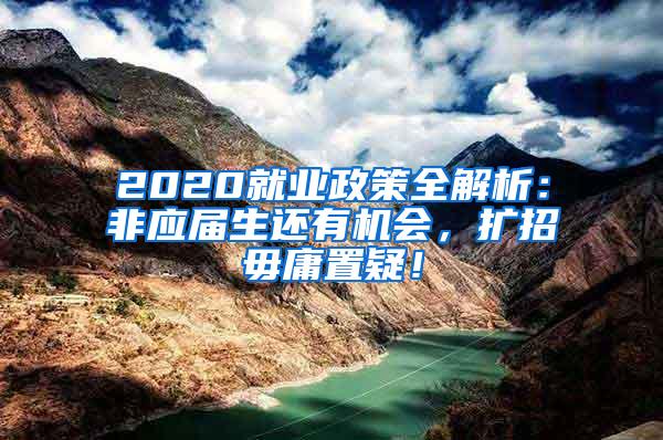 2020就业政策全解析：非应届生还有机会，扩招毋庸置疑！