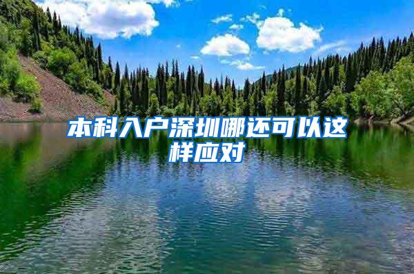 本科入户深圳哪还可以这样应对