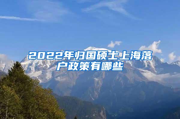 2022年归国硕士上海落户政策有哪些