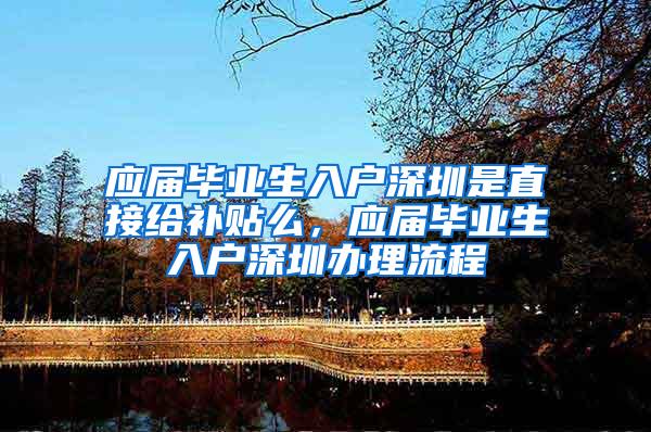 应届毕业生入户深圳是直接给补贴么，应届毕业生入户深圳办理流程