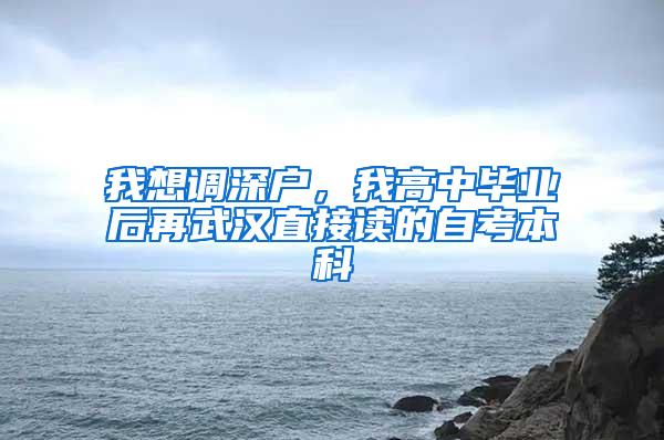 我想调深户，我高中毕业后再武汉直接读的自考本科