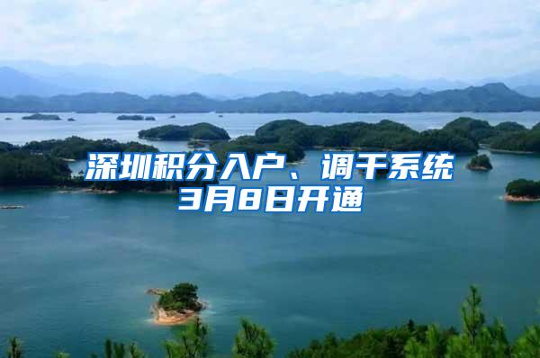 深圳积分入户、调干系统3月8日开通