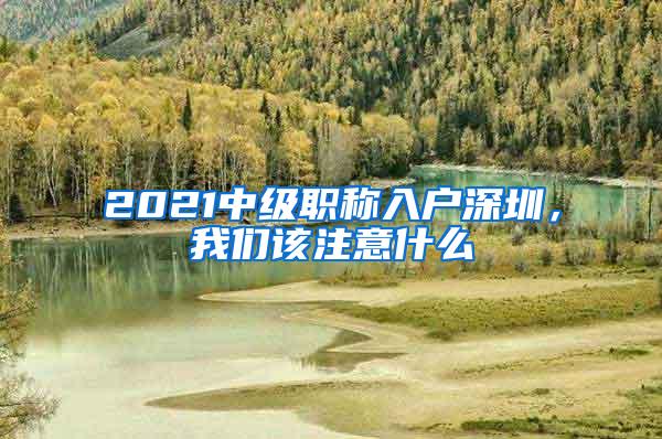 2021中级职称入户深圳，我们该注意什么