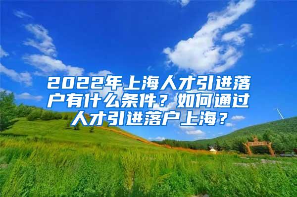 2022年上海人才引进落户有什么条件？如何通过人才引进落户上海？