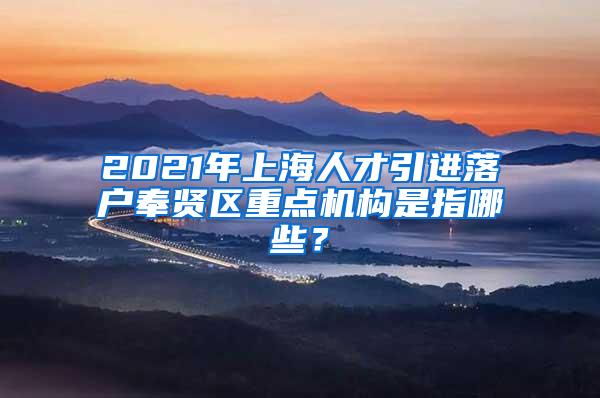 2021年上海人才引进落户奉贤区重点机构是指哪些？