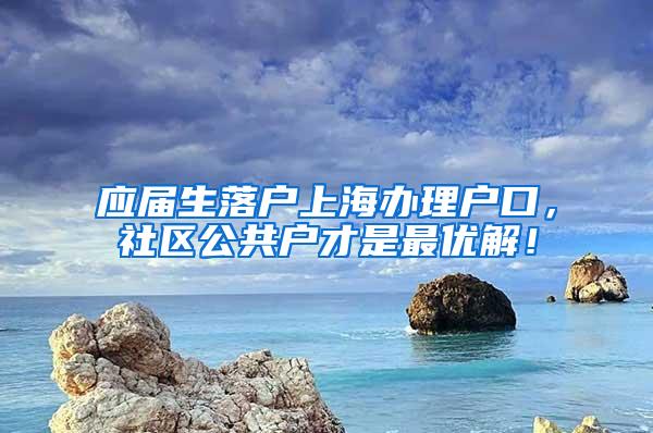 应届生落户上海办理户口，社区公共户才是最优解！