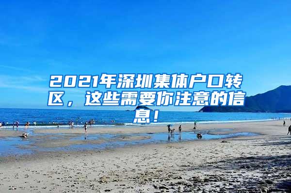 2021年深圳集体户口转区，这些需要你注意的信息！