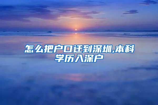 怎么把户口迁到深圳,本科学历入深户