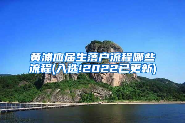 黄浦应届生落户流程哪些流程(入选!2022已更新)