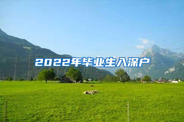 2022年毕业生入深户