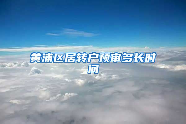 黄浦区居转户预审多长时间