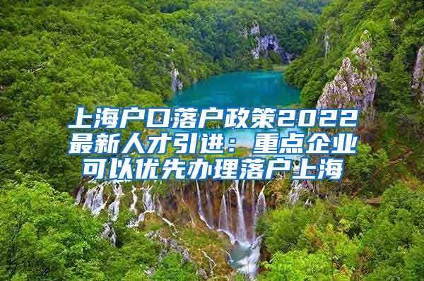 上海户口落户政策2022最新人才引进：重点企业可以优先办理落户上海