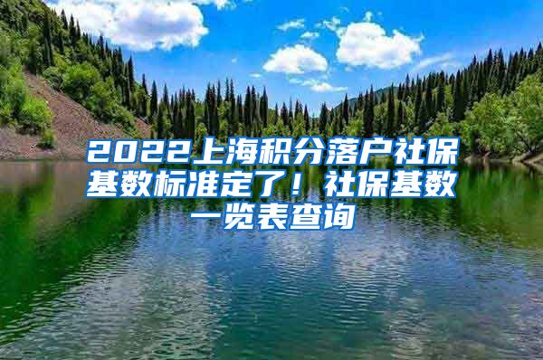 2022上海积分落户社保基数标准定了！社保基数一览表查询