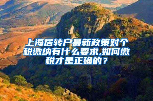 上海居转户最新政策对个税缴纳有什么要求,如何缴税才是正确的？