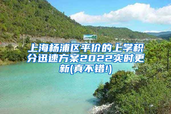 上海杨浦区平价的上学积分迅速方案2022实时更新(真不错!)