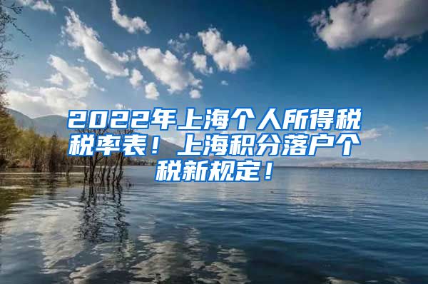 2022年上海个人所得税税率表！上海积分落户个税新规定！