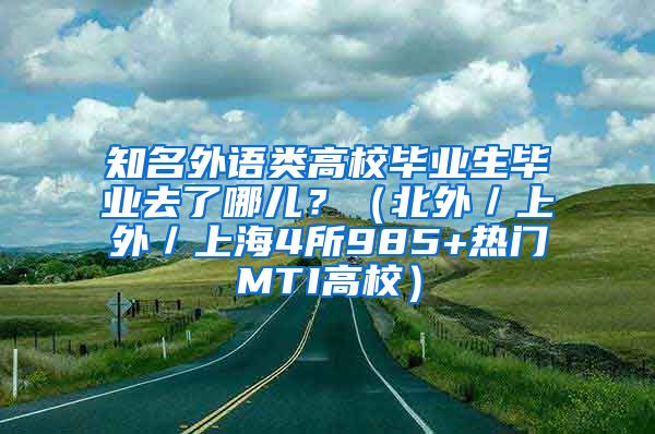 知名外语类高校毕业生毕业去了哪儿？（北外／上外／上海4所985+热门MTI高校）