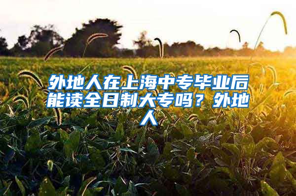 外地人在上海中专毕业后能读全日制大专吗？外地人