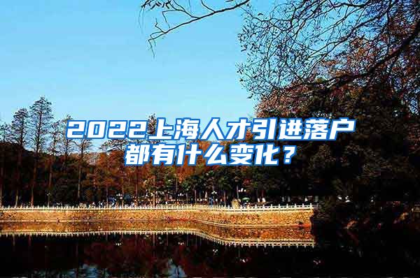 2022上海人才引进落户都有什么变化？