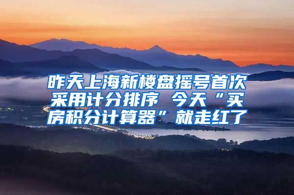 昨天上海新楼盘摇号首次采用计分排序 今天“买房积分计算器”就走红了