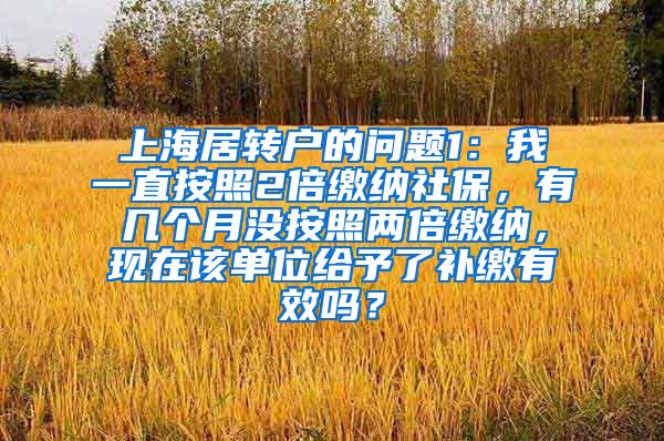 上海居转户的问题1：我一直按照2倍缴纳社保，有几个月没按照两倍缴纳，现在该单位给予了补缴有效吗？