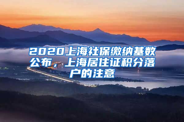 2020上海社保缴纳基数公布，上海居住证积分落户的注意