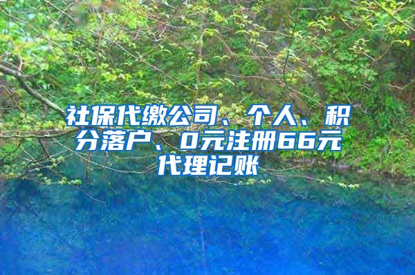 社保代缴公司、个人、积分落户、0元注册66元代理记账