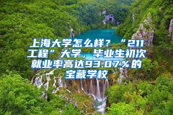 上海大学怎么样？“211工程”大学，毕业生初次就业率高达93.07％的宝藏学校