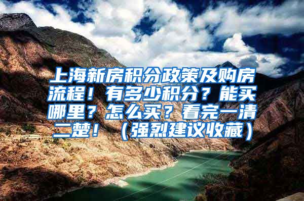 上海新房积分政策及购房流程！有多少积分？能买哪里？怎么买？看完一清二楚！（强烈建议收藏）