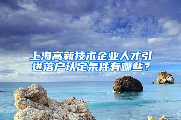 上海高新技术企业人才引进落户认定条件有哪些？