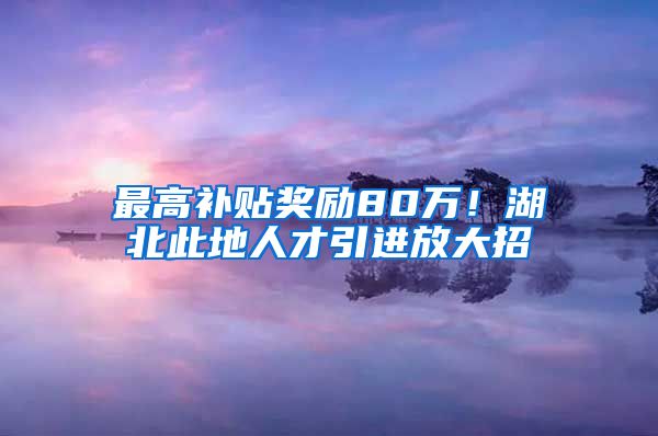 最高补贴奖励80万！湖北此地人才引进放大招