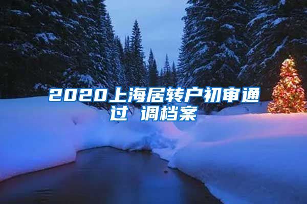 2020上海居转户初审通过 调档案