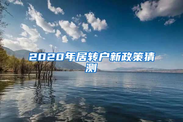 2020年居转户新政策猜测