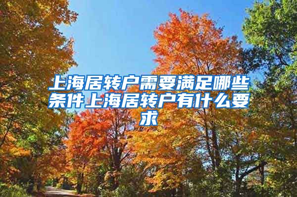 上海居转户需要满足哪些条件上海居转户有什么要求