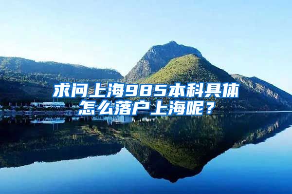 求问上海985本科具体怎么落户上海呢？