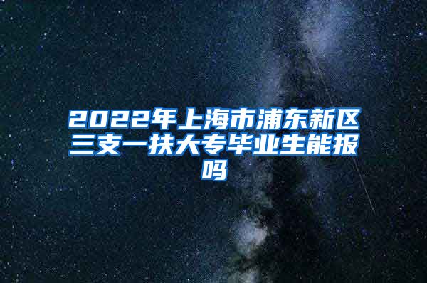 2022年上海市浦东新区三支一扶大专毕业生能报吗