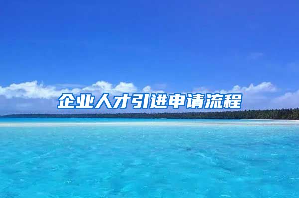 企业人才引进申请流程